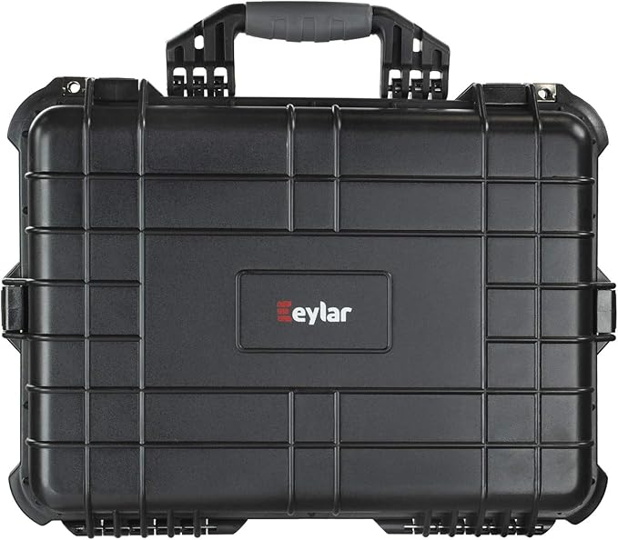 Eylar Large 20 Inch Protective Camera Case Water and Shock Proof With Foam (Black)