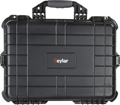 Eylar Large 20 Inch Protective Camera Case Water and Shock Proof With Foam (Black)