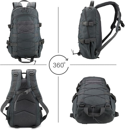 25L Hiking Backpack Small Tactical Backpack Daypack Camping Trekking Hunting Molle Pack for Men Women, Grey
