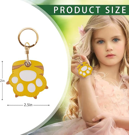 Leather Keychain Case Holder Compatible with Apple AirTag, GPS Airtag Keychain Finder Tracker with Key Ring, Anti-Scratch Protective Air Tag Cover