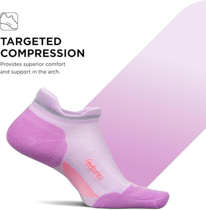 Feetures Elite Max Cushion No Show Tab Ankle Socks - Sport Sock with Targeted Compression