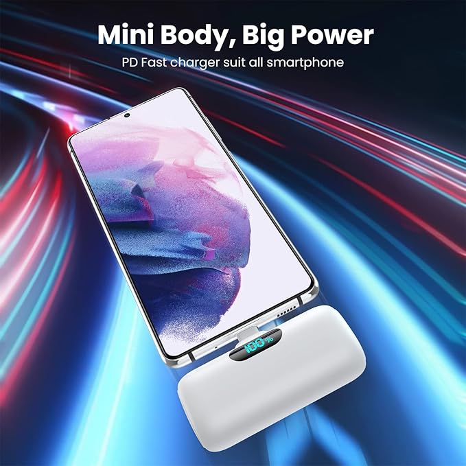 [2 Pack]Small Portable Charger for iPhone 17/16/15 Series,5000mAh 3A PD USB C Power Bank, Mini Travel Essentials Battery Pack for iPhone 17/17 Pro/16/16 Plus/16 Pro/15 Pro Max,Samsung,Android/LG etc