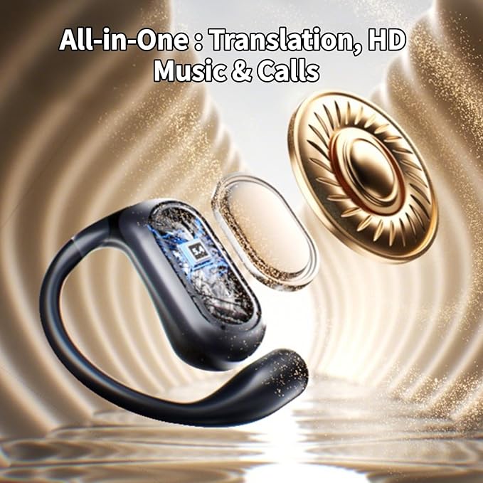 AI Translation Earbuds Real Time 144 Languages, 3-in-1 Bluetooth 5.4 Translating Device,Translator Headphones 45H Playtime Noise Canceling Mic for Travel Business Learning, iOS & Android Blue