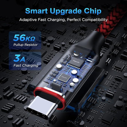 etguuds USB to USB C Cable 1ft, 2-Pack Short USB A to Type C Charger Cord Fast Charging for Samsung Galaxy A17 A16 A15 A26 A36 A56, S25 S24 S23 S22 S21 S20 S10 Note 20, for iPhone 17 16 15, Moto