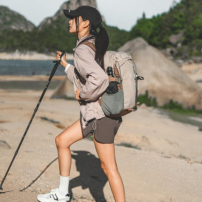 20L Small Khaki Hiking Backpack Daypack with Chest Strap for Men Women, Waterproof Outdoor Backpack with Padded Straps