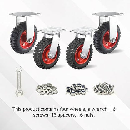 6 Inch Caster Wheels, Casters Set of 4 Heavy Duty, Industrial Castors for Moving Needs, Plate Castor Wheels Perfect for Furniture, Equipment (6INCH 2*Swivel+2*Fixed)
