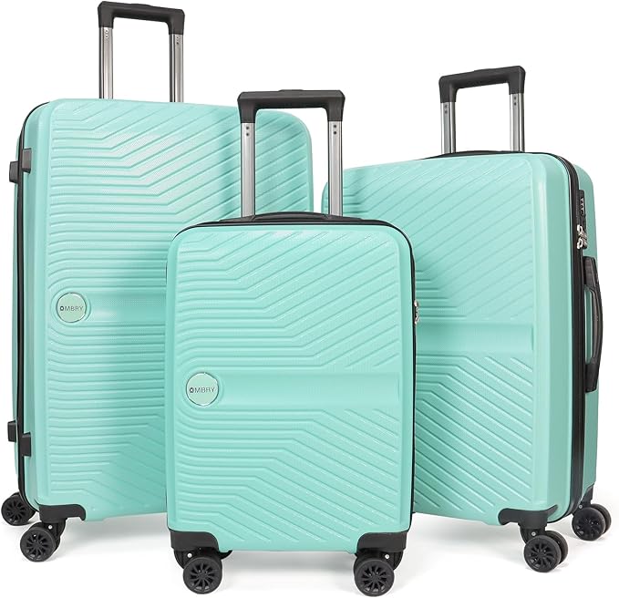 Luggage Set 3 Pieces -Suitcase Set - Carry on Luggage with Wheels - Check-in Luggage - PC + ABS Durable Suitcase Rotating Silent Wheels 3-Piece 20/24/28 Mint Green