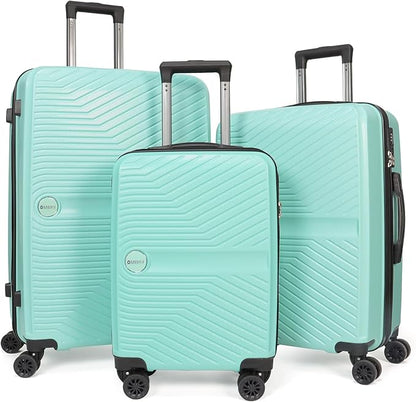 Luggage Set 3 Pieces -Suitcase Set - Carry on Luggage with Wheels - Check-in Luggage - PC + ABS Durable Suitcase Rotating Silent Wheels 3-Piece 20/24/28 Mint Green
