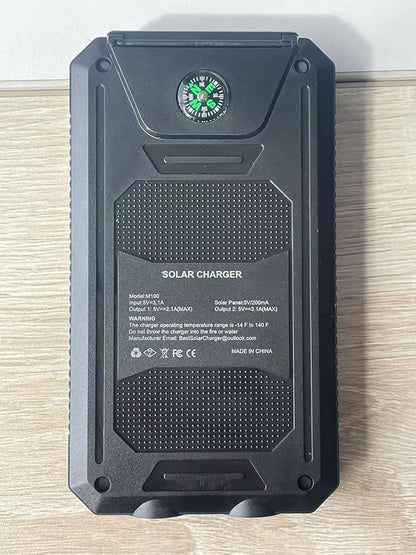 WONGKUO Solar Charger Power Bank - 36800mAh Solar Phone Charger, QC3.0 Fast Charger with LED Flashlight, IP65 Waterproof Portable Power Bank for Outdoor Activities (Blue)