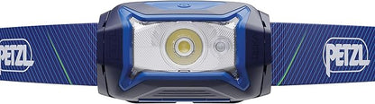 PETZL Tikka Headlamp - Compact 350 Lumen Light with Red Lighting, for Hiking, Climbing, Running, and Camping - Blue