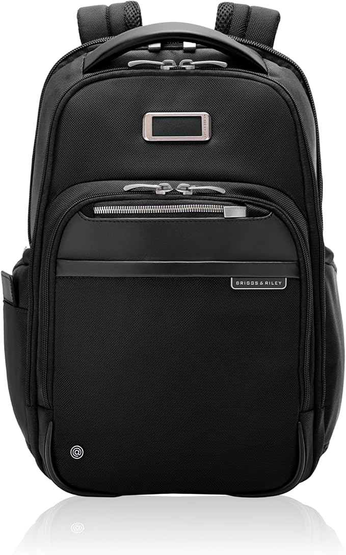 Briggs & Riley Medium Cargo Backpack for Women & Men - Laptop Backpack, For Work & Travel, Lightweight & Durable, Padded Straps, Fits up to 15" Laptop - @work Collection, Black