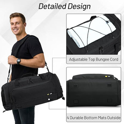 MIER Large Gym Bag for Men Sports Duffle Bag with Shoe Compartment 60L Lightweight Duffel Bags for Workout Fitness Travel