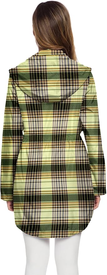 Avoogue Women's Long Raincoat with Hood Outdoor Lightweight Windbreaker Rain Jacket Waterproof