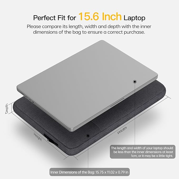 15.6-16 inch Laptop Sleeve Case for HP Victus 15.6 16.1,HP Envy X360/Pavilion 15.6/ProBook/OMEN 15, Lenovo IdeaPad 15, Acer Aspire 15,Dell Inspiron 15 Water-Resistant 15.6 Computer Bag
