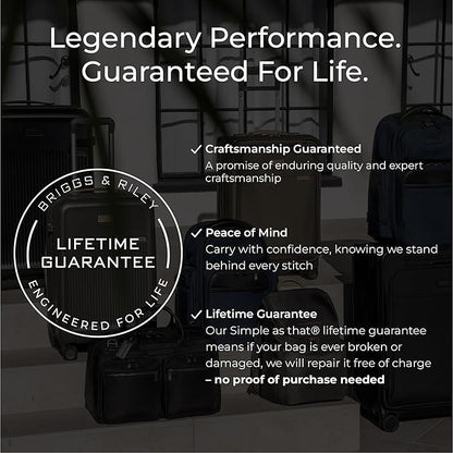 Briggs & Riley Essential 22" Carry On Expandable Spinner - Luggage for Travel, Suitcases with Wheels, Softside Rolling Bag for Men & Women, Self-Repairing Zipper - Baseline Collection, Steel Gray