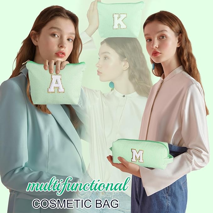 YOOLIFE Gifts for Girls Women, Teen Girl Teenage Gifts Idea, 7 8 9 10 11 12 13 14 15 16 Year Old Girl Birthday Gift Christmas Stocking Stuffers, Initial Makeup Bag C
