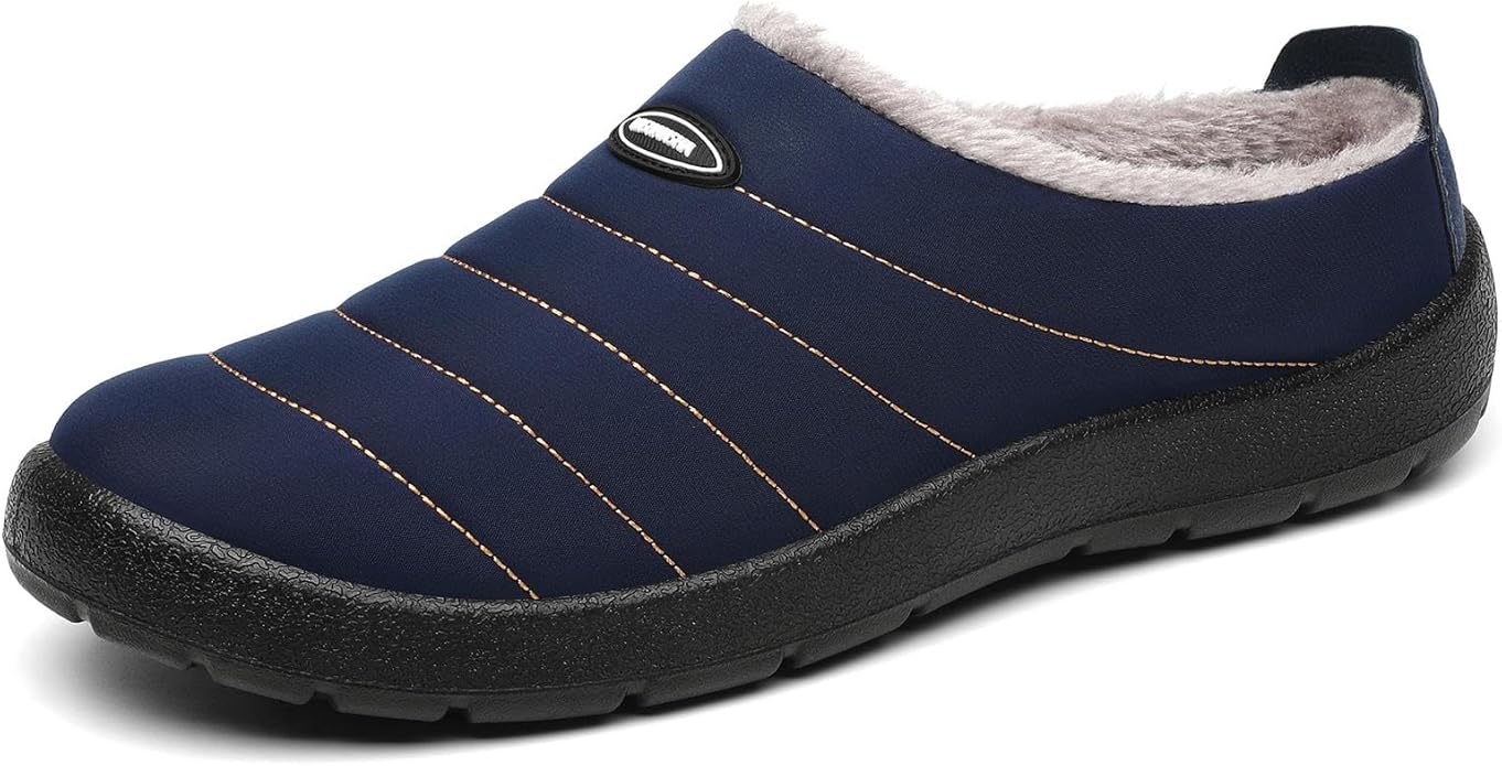 Mishansha Mens Womens House Slippers Warm Fur Lined Winter House Shoes Slip on Cozy Indoor Outdoor Slipper