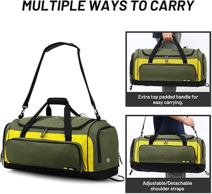 MIER Large Gym Bag for Men Sports Duffle Bag with Shoe Compartment 60L Lightweight Duffel Bags for Workout Fitness Travel