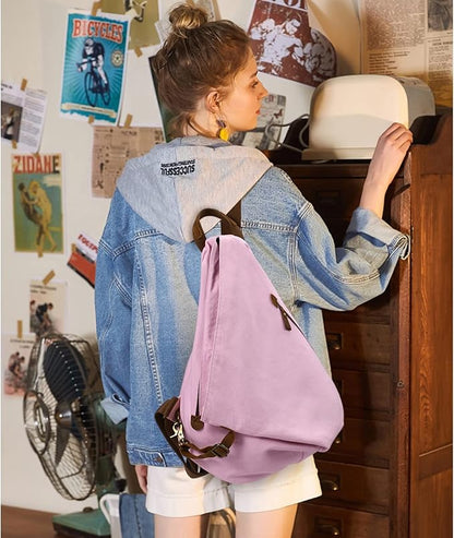 KL928 Canvas Vintage Backpack – Large Casual Daypack Outdoor Travel Rucksack Hiking Backpacks for Men Women