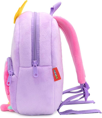 KISSOURBABY Backpack for Toddler Boys, Toddler Bookbag Girl Toys Bags(Owl purple