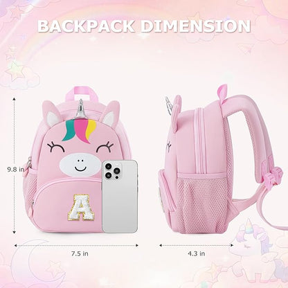 YOOLIFE Gifts for Toddler - Small Backpack for Kids, Purple Initial School Backpack for Toddler Kid | 2 3 4 5 Year Old Birthday Gift for Daughter Purple L