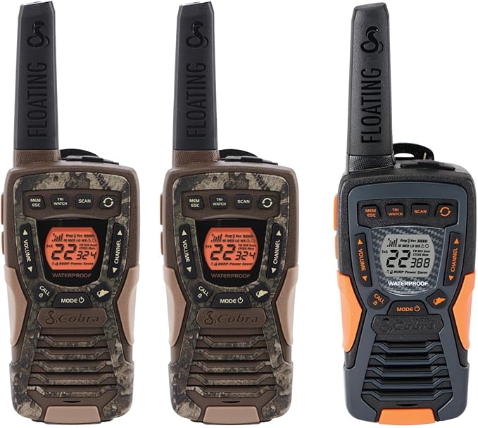 Bundle of Cobra ACXT1035R FLT TTC Waterproof Walkie Talkies (2-Pack) + Cobra ACXT1037R FLT Floating Walkie Talkie (1-Pack)