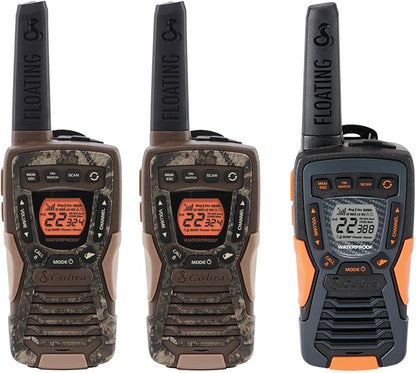 Bundle of Cobra ACXT1035R FLT TTC Waterproof Walkie Talkies (2-Pack) + Cobra ACXT1037R FLT Floating Walkie Talkie (1-Pack)