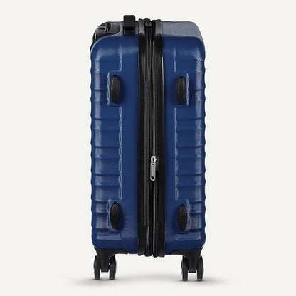 Amazon Basics 26" Hardside Medium Checked Luggage, Hardshell Suitcase With Wheels, Expandable For Up to 15% More Space, With Scratch-Resistant Surface, Four Multi-directional Wheels, Navy Blue