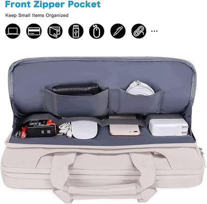 MOSISO 360 Protective Laptop Shoulder Bag Compatible with MacBook Air 15 M4 A3241 M3 A3114 M2 A2941/Pro 16 inch M4 M3 M2 M1, 15-15.6 inch Notebook,Matching Color Sleeve with Belt, Stone Gray