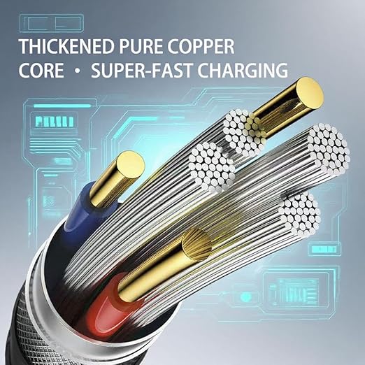USB Cable PD Fast Charger Lighted Up (USB 3IN1 Yellow),Phone Data Cable, Flowing Light Charging Cable, 39-inch, TPE Material, Compatible with Almost All Phones, Tablets, and Headphones.