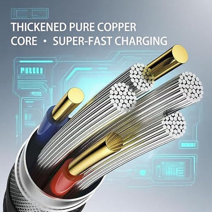 USB Cable PD Fast Charger Lighted Up (USB 3IN1 Yellow),Phone Data Cable, Flowing Light Charging Cable, 39-inch, TPE Material, Compatible with Almost All Phones, Tablets, and Headphones.