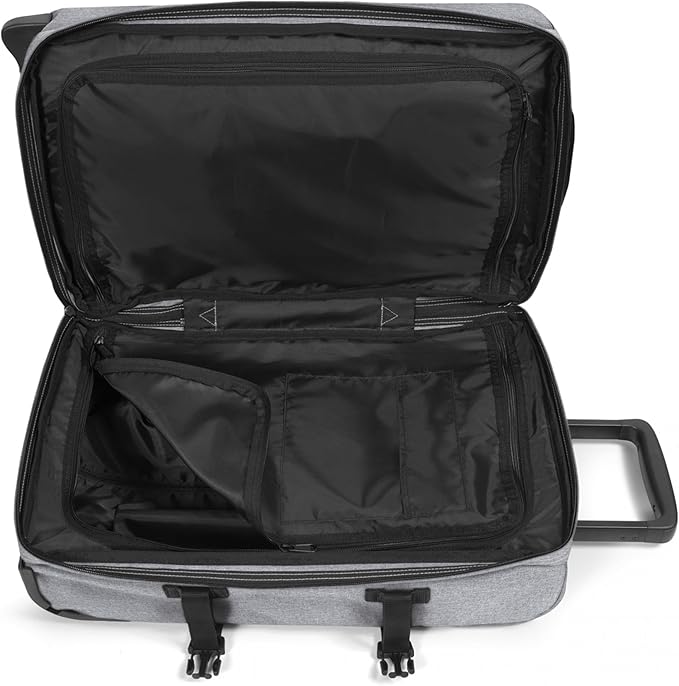 Eastpak Tranverz S – 42L Large Wheeled Luggage with Dual Compartments, TSA Lock, Compression Straps & Smooth-Wheeling System, Sunday Grey