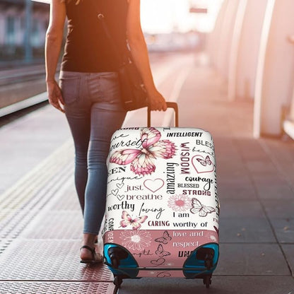 Travel Suitcase Protector African American Girl Elastic Protective Washable Luggage Cover With Concealed Zipper Suitable For 18-32 Inch(M (for 22-24 inch luggage))