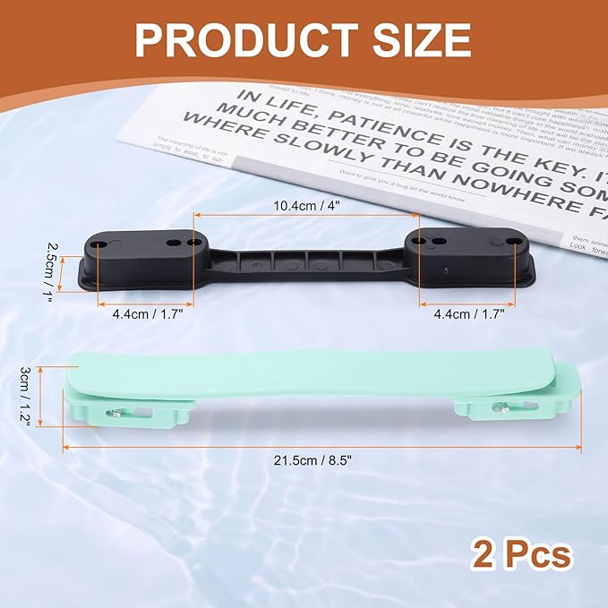 uxcell 2 Pcs Luggage Handle Replacement 8.5 Inch Suitcase Handle Carry Strap Plastic Pull Handle Grip Luggage Replacement Parts with Screws for Suitcase Box Luggage Case, Light Cyan