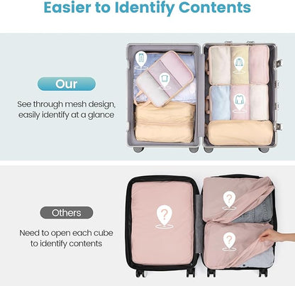 Cambond Compression Packing Cubes for Travel Women - Expandable Travel Bags Luggage Organizers Travel Essentials Compression Cubes for Travel Carry on Suitcases Organizer