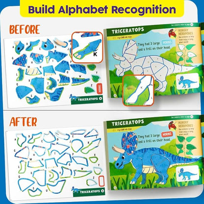 Funcils Paint by Sticker & Number for Kids - 30 Color by Sticker Paint Book | Travel, Airplane, Car Activities for Kids Ages 4-8 Girls Boys | Art & Crafts Games, Puzzle Books, Learning Educational Kit