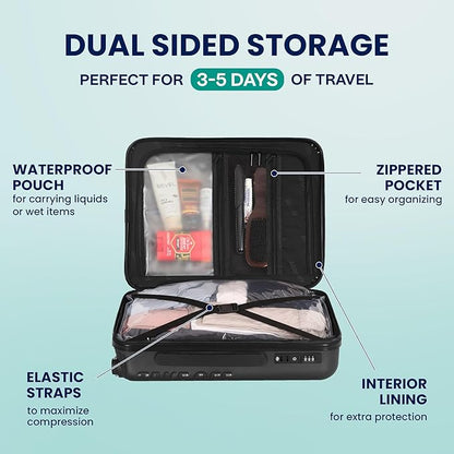 Take OFF Luggage Personal Item 3.0 – 18x14x8 Underseat Carry On with Removable Wheels – TSA Lock, Hardshell Suitcase – Fits Tight Airline Size Rules – No-Fee Lightweight Travel Bag