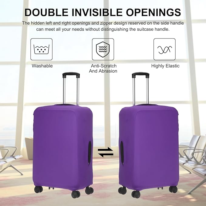 uxcell Travel Luggage Cover, Washable Suitcase Covers for Luggage Anti-scratch Suitcase Protector Elastic Baggage Protective, Fits 22-25 Inch Suit Case, Purple Blue