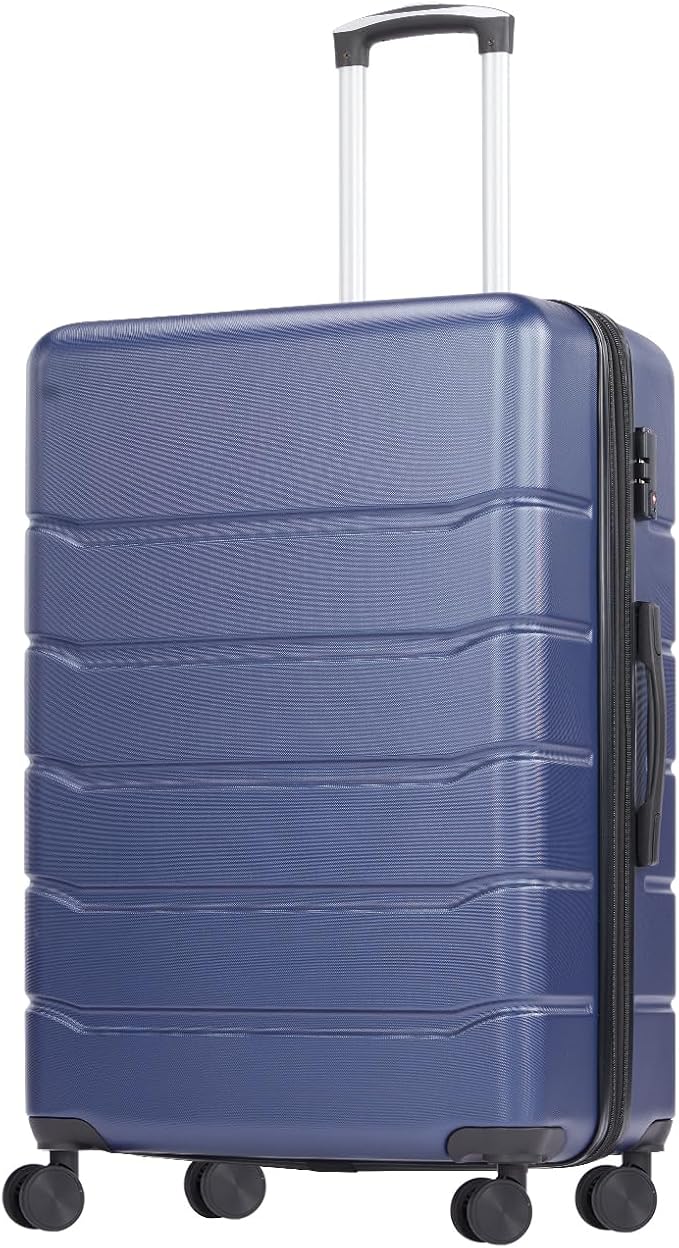 OLIXIS 21 Inch Carry-On Luggage, Hardside Suitcase with Spinner Wheels, Lightweight ABS Hard Shell Travel Luggage, TSA Approved Lock, Expandable Small Suitcase for Business & Travel–Blue