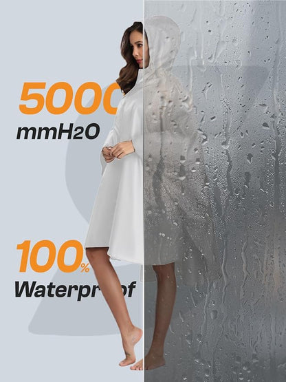 SaphiRose Unisex Rain Poncho Waterproof Raincoat Hooded for Adults Women with Pockets