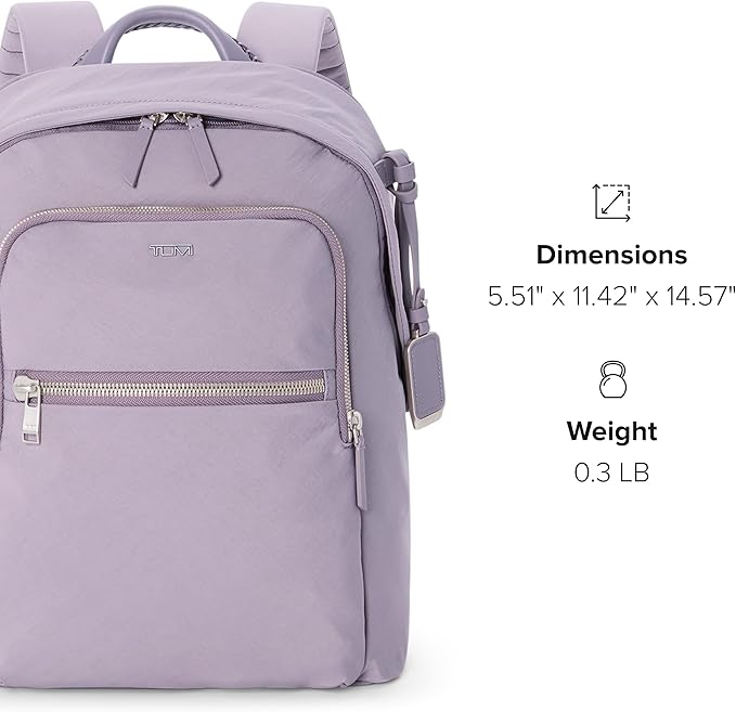 TUMI - Voyageur Halsey Backpack - Women's Lightweight Everyday and Travel Bag - 14.5" X 11.5" X 5.5" - Holds Up to 14" Screen - Lavender