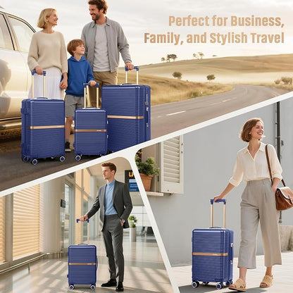 Joyway Lightweight Carry-On Luggage 20 Inch with Spinner Wheels, TSA Lock, Durable ABS Hardshell Suitcase for Business & Travel (Dark Blue, 20/24/28 Inch)