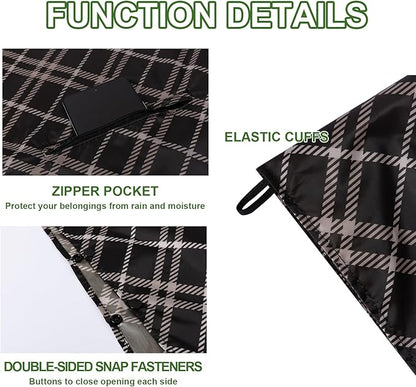 Hooded Rain Ponchos for Adult - Rain Coat and Rain Jacket with Waterproof Pocket and Zipper