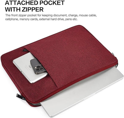 Laptop Sleeve Case 17 inch, Padded Shockproof Protective Carrying Bag for HP 17.3 Laptop/Pavilion 17/ Envy 17, 17.3-in Water-Resistant Computer Bag Cover with Accessory Pocket -Wine Red