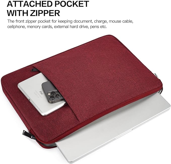 Laptop Sleeve Case for MacBook Pro 14 inch M3/M2/M1 Chip Pro/Max A2918 A2992 A2779 A2442 2025-2022, Surface Laptop 6 5 13.5" Water-Resistant Computer Bag with Accessory Pocket -Wine Red