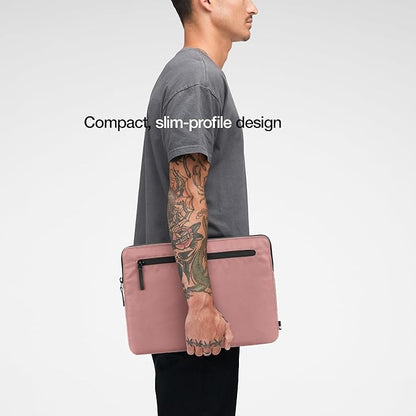 Incase Compact Laptop Sleeve with Flight Nylon - 14-inch MacBook/Laptop & iPad/Tablet Sleeve - Faux Fur Lining, Lightweight, Durable, Weather Resistant, Slip Pocket for Accessories - Aged Pink