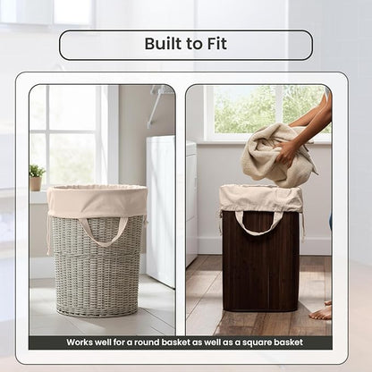 LFH Home Large Premium 100% Cotton Canvas Laundry Bag with Drawstring and Handles Heavy Duty, Multi-Use, and Washable for Home, Travel, College or Storage 24x36 (Pack of 6)-Natural
