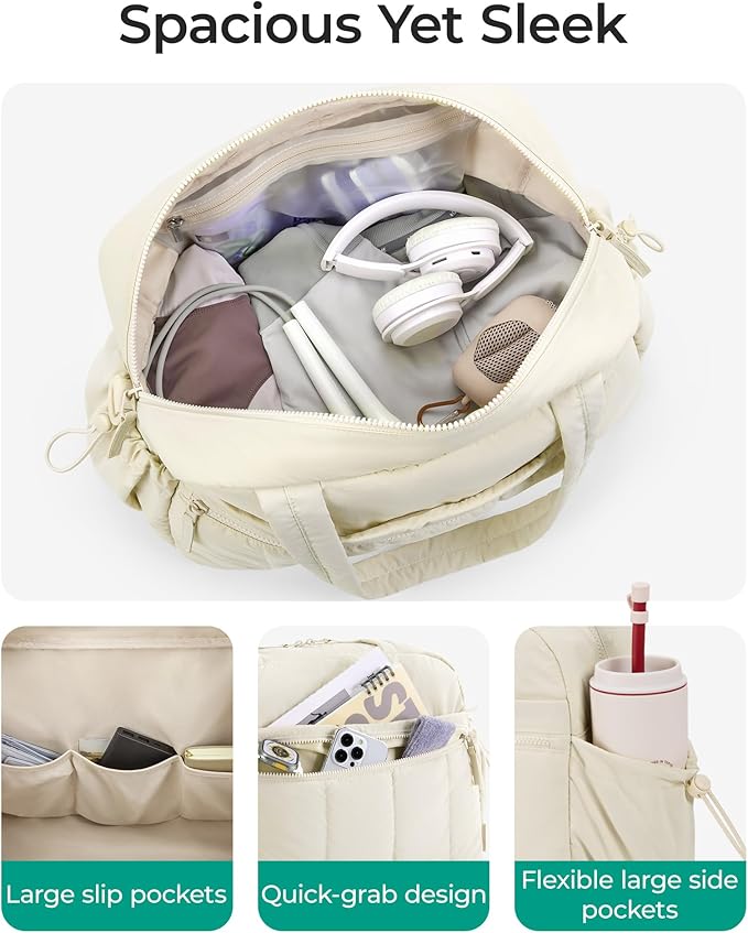 BAGSMART Gym Bag for Women, Duffle Bag for Travel with Wet Pocket, Lightweight Carry on Weekender Duffel, Water Resistant