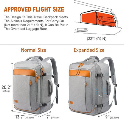 LOVEVOOK Carry on Backpack, 45L Extra Large Travel Backpack for Men & Women Airline Approved, Expandable Large Suitcase Backpacks With 4 Packing Cubes, Aer Travel Pack 3, Water Resistant Weekender Bag