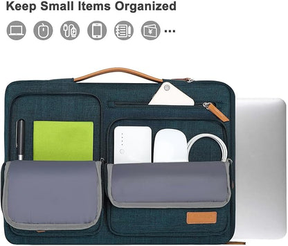 MOSISO 360 Protective Laptop Case 17.3 inch, 17-17.3 inch Laptop Sleeve Compatible with Dell, HP, Lenovo, Asus, Acer, Alienware, Side Open Carrying Case with 4 Zipper Pockets&Handle, Teal Green